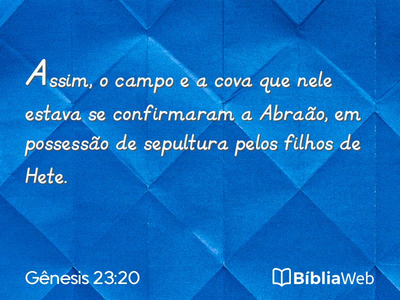 Gênesis 23:20 em imagem para compartilhar