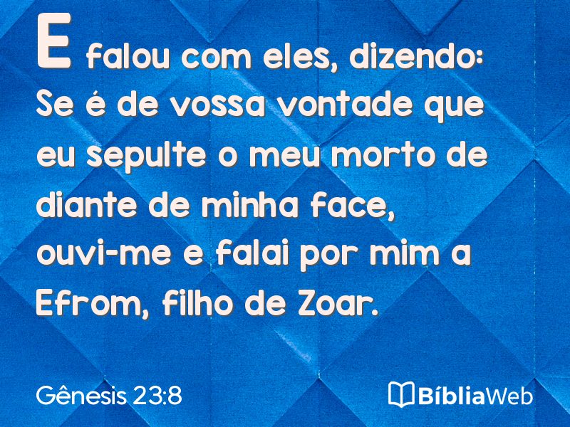 Gênesis 23:8 em imagem para compartilhar