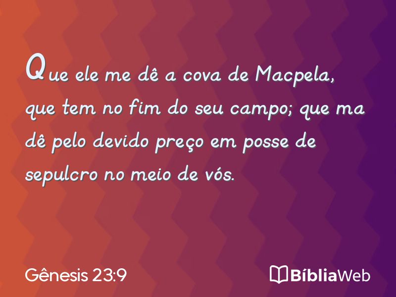 Gênesis 23:9 em imagem para compartilhar