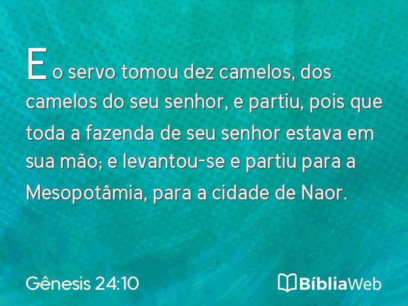 Gênesis 24:10 em imagem para compartilhar