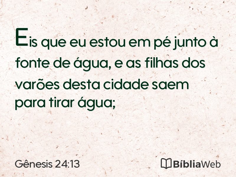 Gênesis 24:13 em imagem para compartilhar