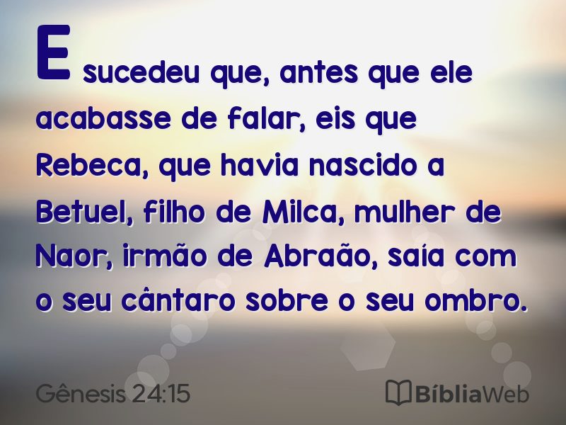 Gênesis 24:15 em imagem para compartilhar