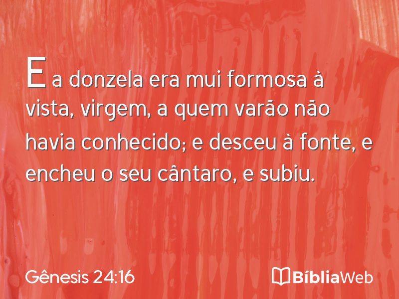 Gênesis 24:16 em imagem para compartilhar