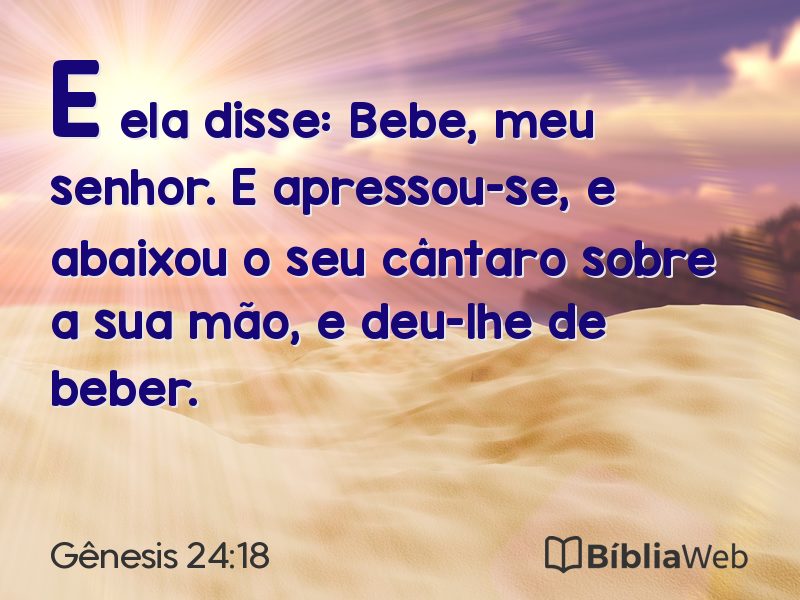 Gênesis 24:18 em imagem para compartilhar