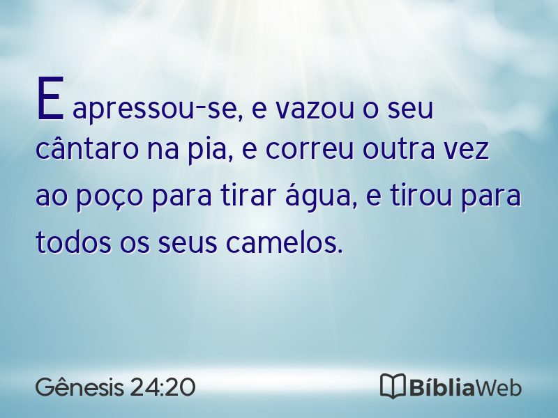 Gênesis 24:20 em imagem para compartilhar