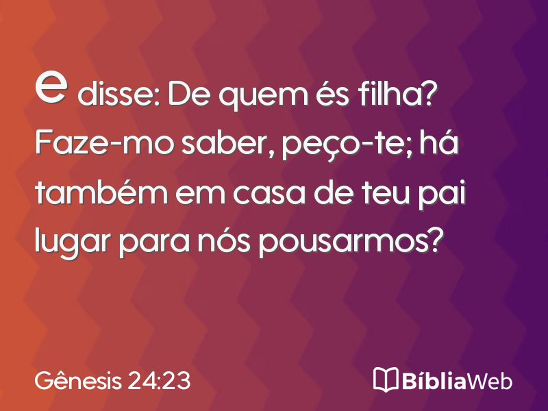 Gênesis 24:23 em imagem para compartilhar