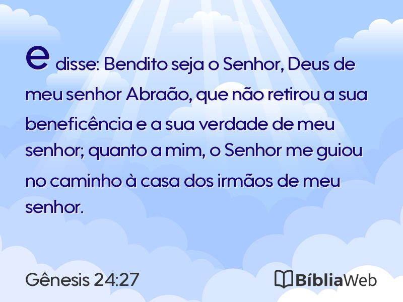 Gênesis 24:27 em imagem para compartilhar