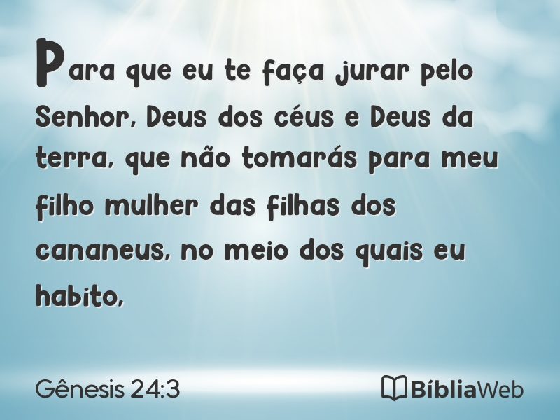 Gênesis 24:3 em imagem para compartilhar