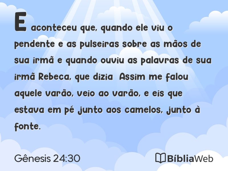 Gênesis 24:30 em imagem para compartilhar