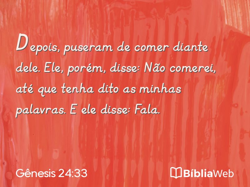 Gênesis 24:33 em imagem para compartilhar
