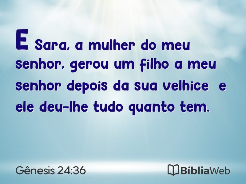 Gênesis 24:36 em imagem para compartilhar