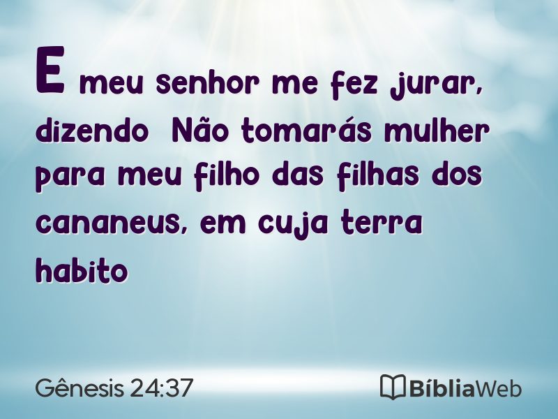 Gênesis 24:37 em imagem para compartilhar