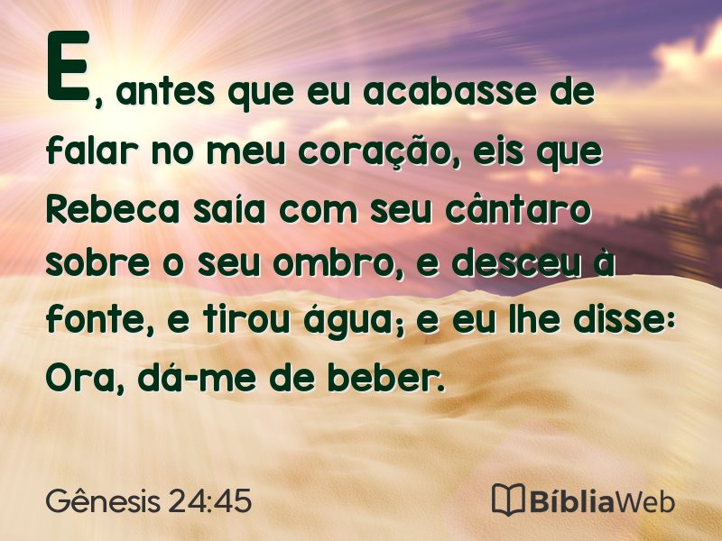 Gênesis 24:45 em imagem para compartilhar