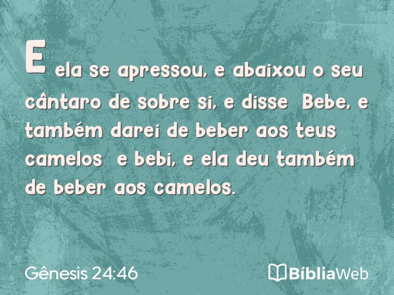 Gênesis 24:46 em imagem para compartilhar
