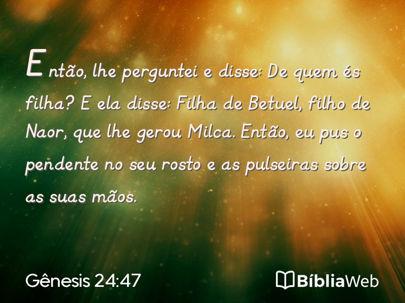 Gênesis 24:47 em imagem para compartilhar