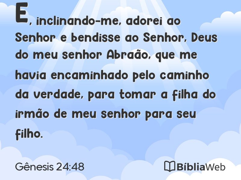 Gênesis 24:48 em imagem para compartilhar