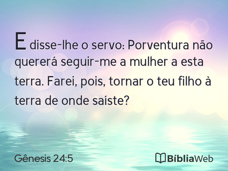 Gênesis 24:5 em imagem para compartilhar