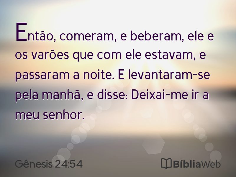 Gênesis 24:54 em imagem para compartilhar