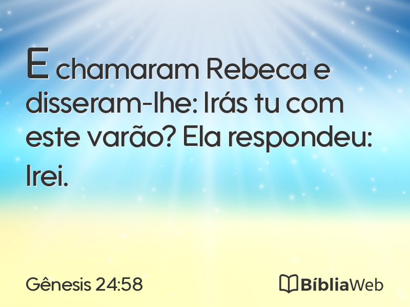 Gênesis 24:58 em imagem para compartilhar