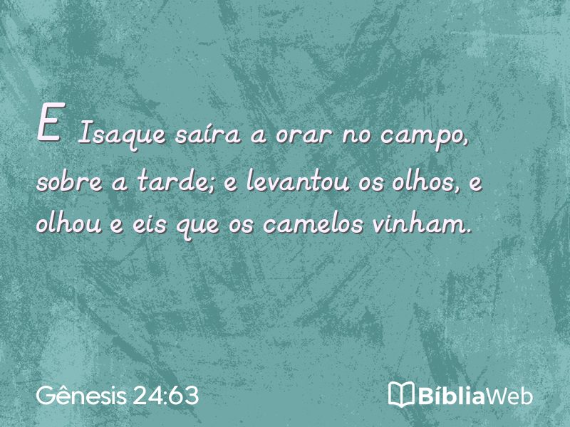 Gênesis 24:63 em imagem para compartilhar
