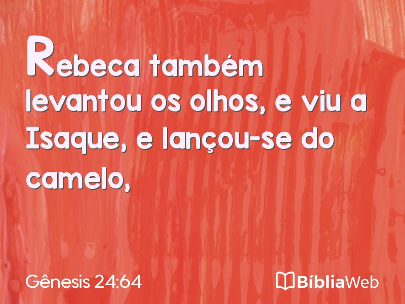 Gênesis 24:64 em imagem para compartilhar