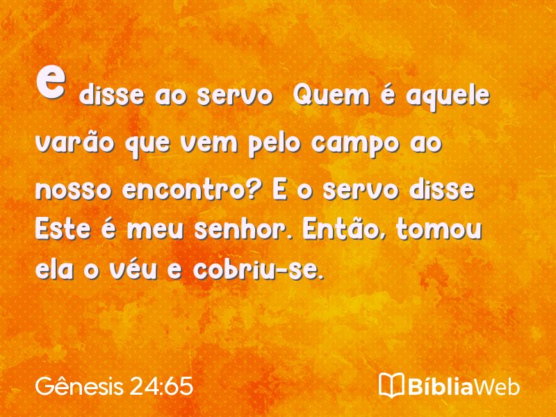 Gênesis 24:65 em imagem para compartilhar