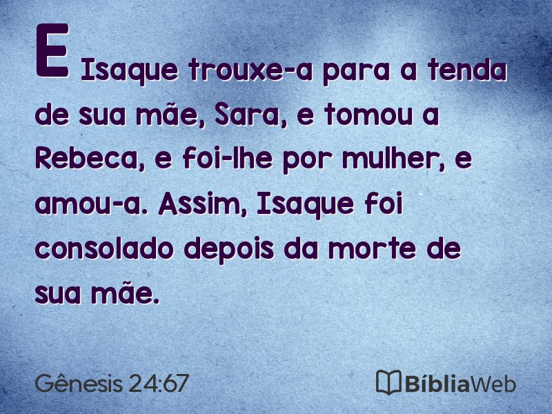 Gênesis 24:67 em imagem para compartilhar