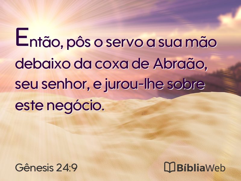 Gênesis 24:9 em imagem para compartilhar