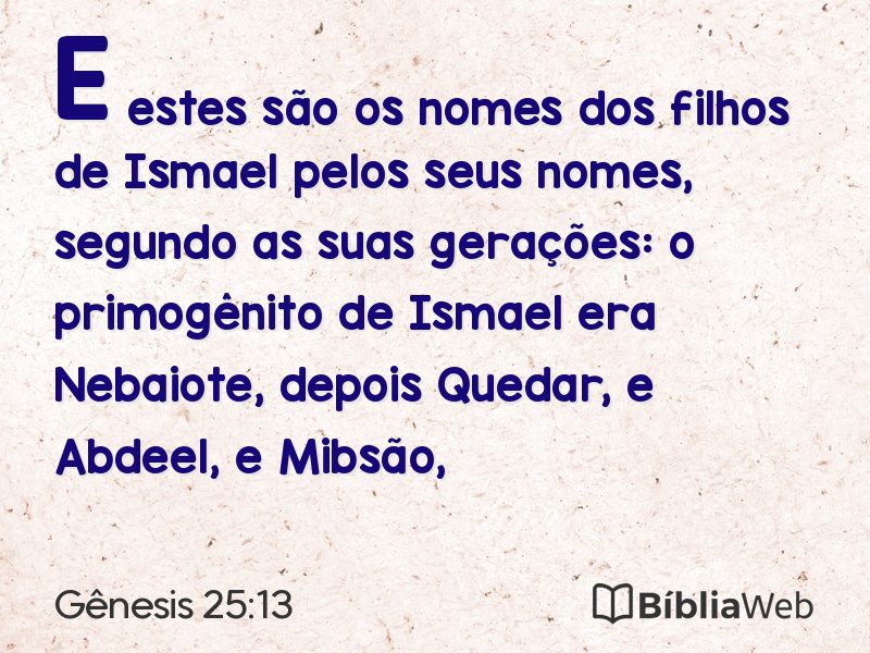 Gênesis 25:13 em imagem para compartilhar