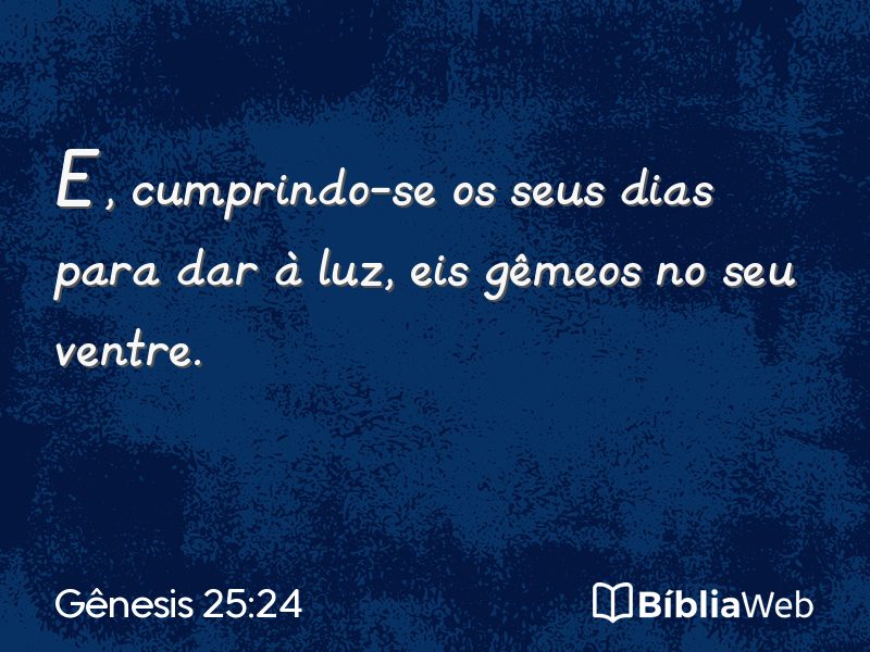 Gênesis 25:24 em imagem para compartilhar