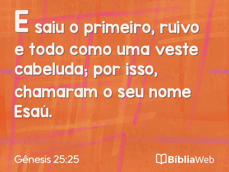 Gênesis 25:25 em imagem para compartilhar