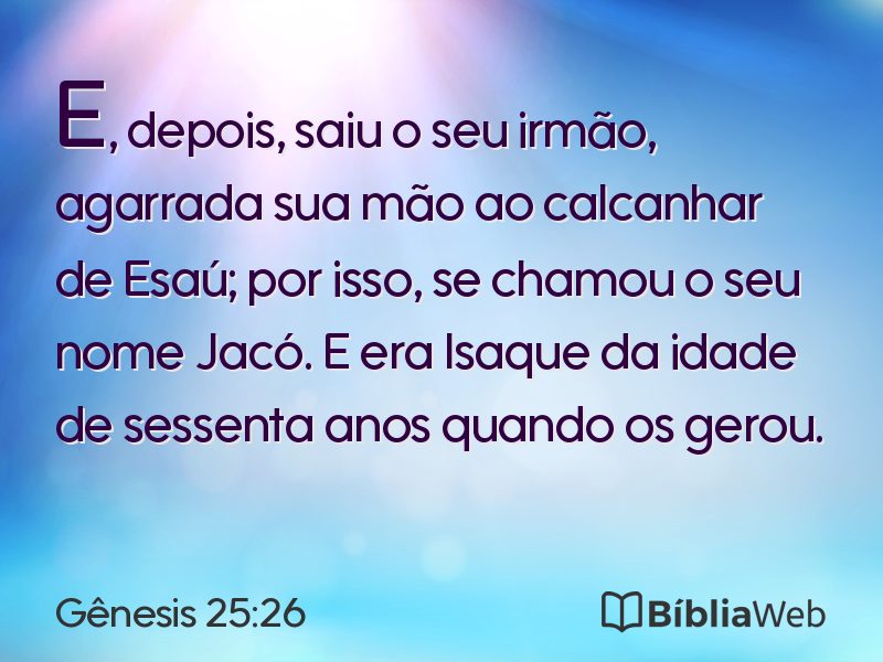 Gênesis 25:26 em imagem para compartilhar