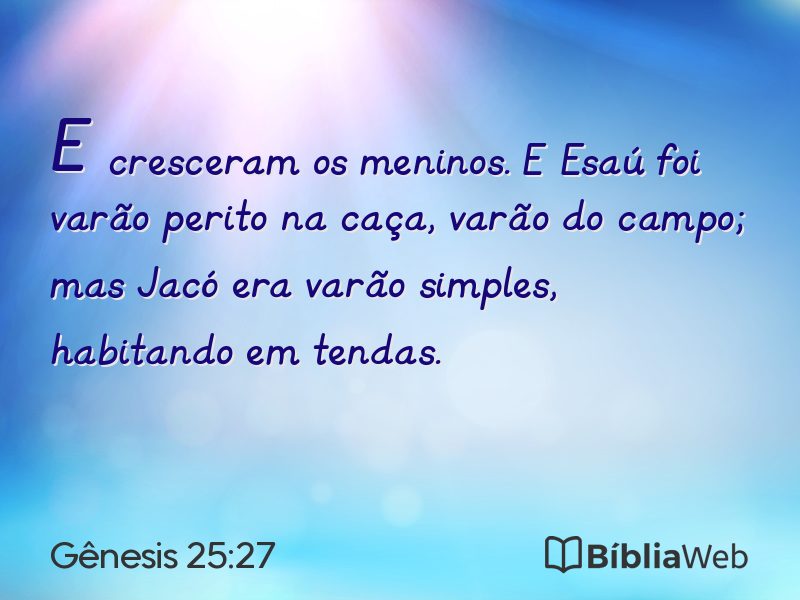 Gênesis 25:27 em imagem para compartilhar