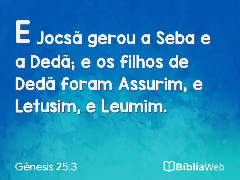 Gênesis 25:3 em imagem para compartilhar