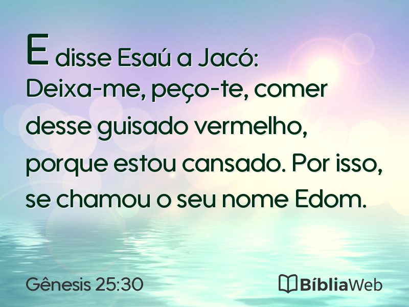 Gênesis 25:30 em imagem para compartilhar