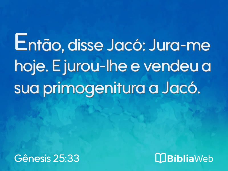 Gênesis 25:33 em imagem para compartilhar