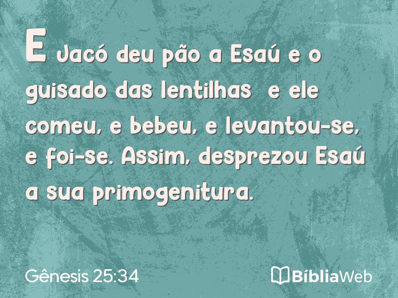 Gênesis 25:34 em imagem para compartilhar