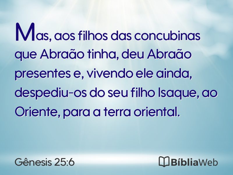 Gênesis 25:6 em imagem para compartilhar