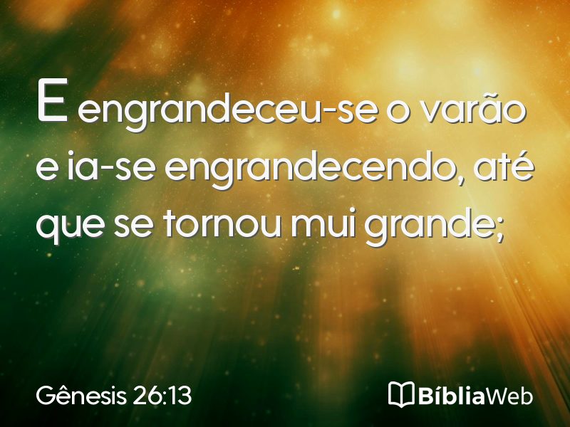 Gênesis 26:13 em imagem para compartilhar