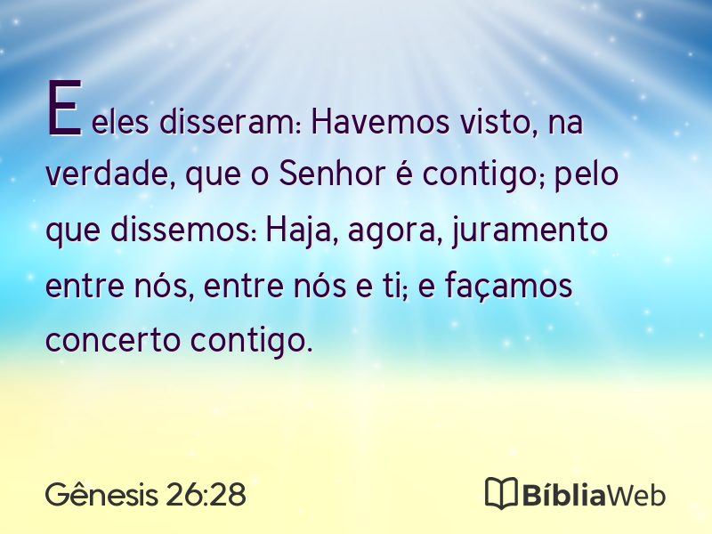 Gênesis 26:28 em imagem para compartilhar