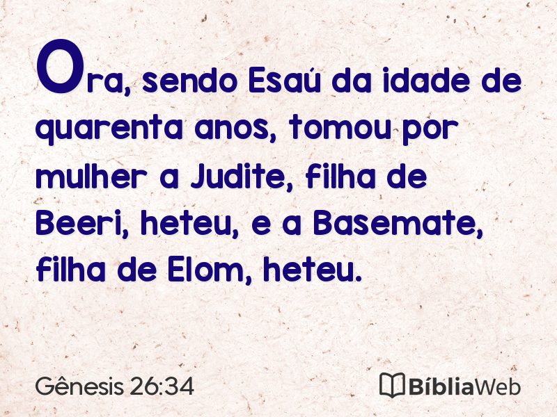 Gênesis 26:34 em imagem para compartilhar