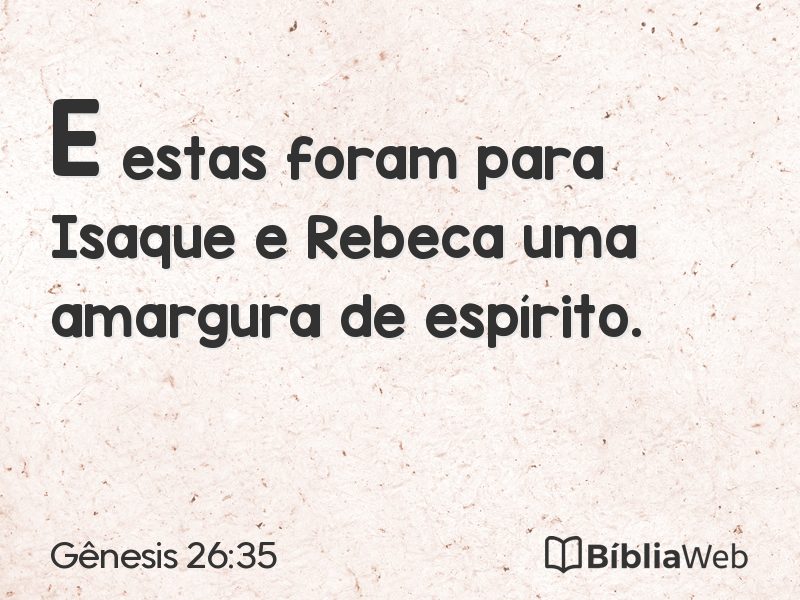 Gênesis 26:35 em imagem para compartilhar