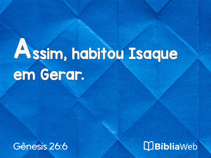 Gênesis 26:6 em imagem para compartilhar