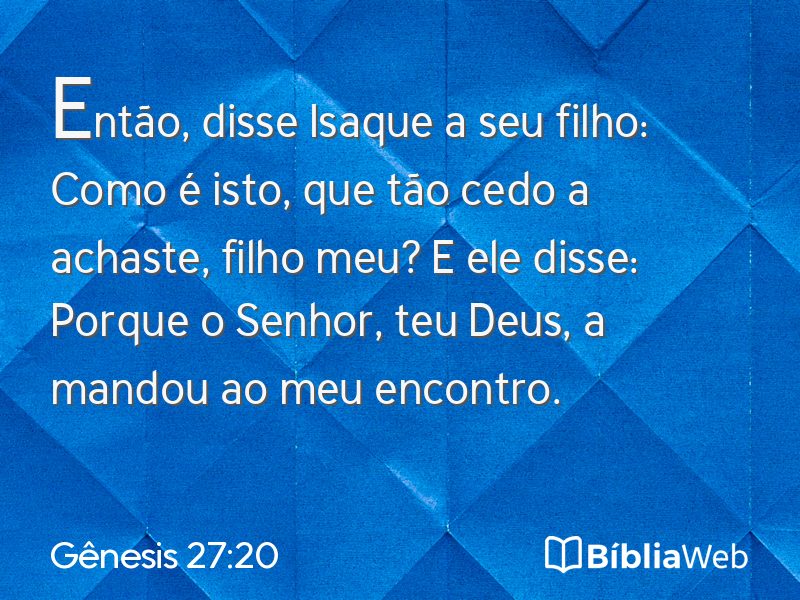 Gênesis 27:20 em imagem para compartilhar