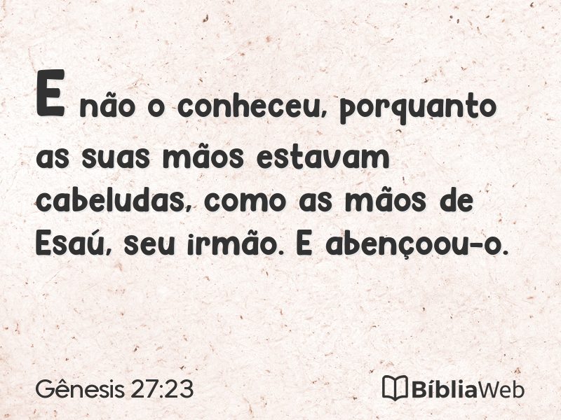 Gênesis 27:23 em imagem para compartilhar