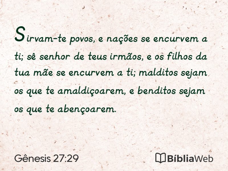 Gênesis 27:29 em imagem para compartilhar