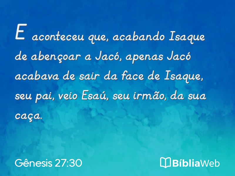 Gênesis 27:30 em imagem para compartilhar