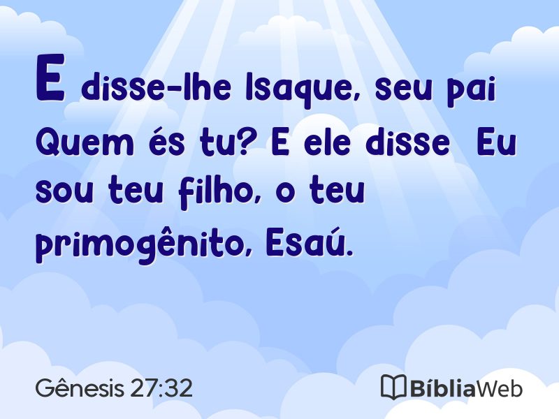 Gênesis 27:32 em imagem para compartilhar