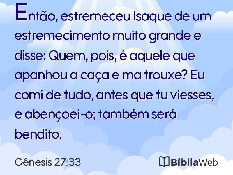Gênesis 27:33 em imagem para compartilhar