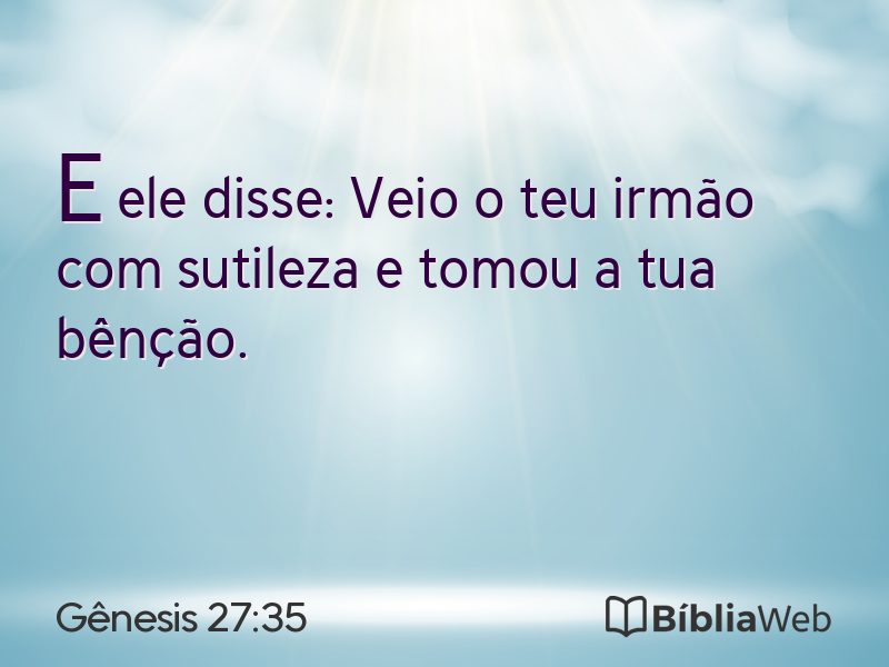 Gênesis 27:35 em imagem para compartilhar